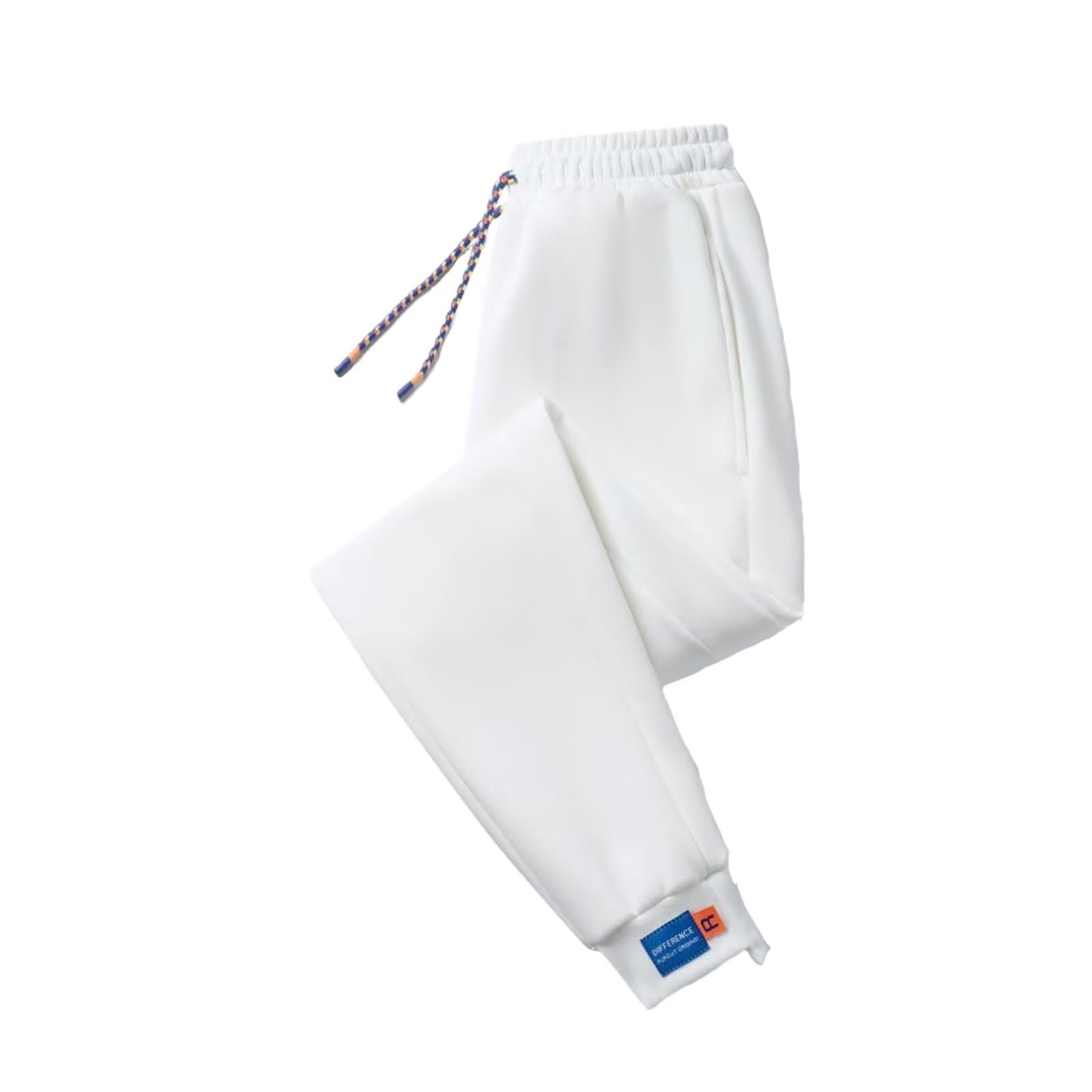 【送料無料】[UUEN] スウェットパンツ メンズ ジャージ 下 カジュアル ジョガーパンツ スポーツ ロングパンツ トレーニングウェア 無地 色：X-ホワイト、サイズ：L