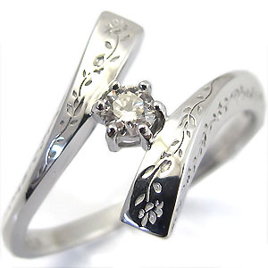 エンゲージリング・ダイヤリング・婚約指輪・k18・彫刻・リング・ダイヤモンド