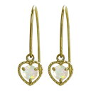 K18 ハート ピアス オパール 一粒 ピアス ミル打ち ピアス