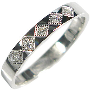 結婚指輪・K10ゴールド・ダイヤモンド・リング・マリッジリング10金製ダイヤモンド彫金留めリング