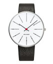 ROSENDAHLARNE JACOBSEN Bankers Watch Lether 40mm腕時計アルネ・ヤコブセンの最高傑作時間をグラフィカルに見せながら優雅なスパイラルを描き、絶え間ない時の流れを表しています。ギフト プレゼント