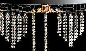 DAD COLLECTIONギャルソン DADラグジュアリー ミラータイプ エンパイア革シボパターンL-Size+ラインストーン