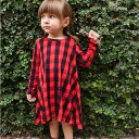 ワンピース ベビー キッズ クルーネック 長袖 チェック カジュアル 膝丈 ベビー服 ベビー用品 子供服 80cm 90cm 100 110cm 120cm