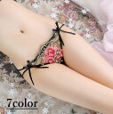 送料無料レディースショーツ シースルー ヒップハンガー 透け感 単品 花柄 フラワー リボンつき セクシー パンツ パンティー インナー 可愛い かわいい おしゃれ 女性用下着 女性用 婦人用 レディースパンツ