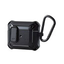 ELECOM AVA-AP3ZEROLBK AirPods 第3世代対応アクセサリ/ ZEROSHOCK Lockケース/ ロック機能/ カラビナ付き/ ブラック