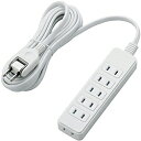 【送料無料】ELECOM T-ST02-22630WH ほこりシャッター付き電源タップ/ 6個口/ 3m/ ホワイト【在庫目安:お取り寄せ】