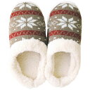 ジャガードニットスリッパ 雪 M 22〜24cm BR 73193