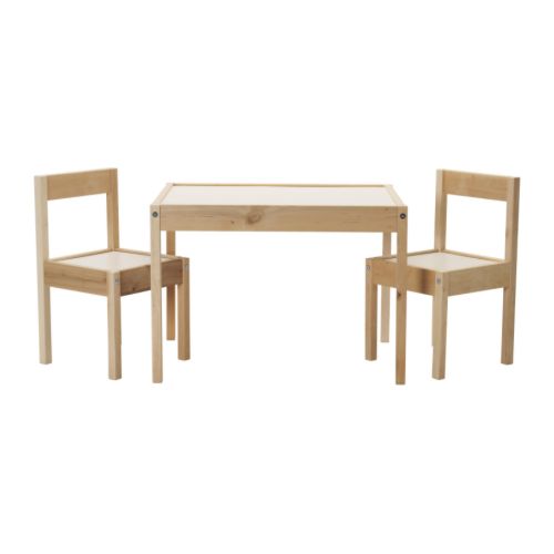 【IKEA Original】LATT 子供用テーブル チェア2脚付 ホワイト パイン材...:polori:10000465