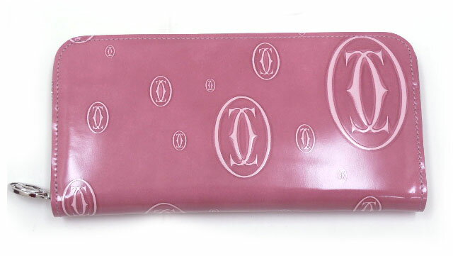 Cartier カルティエハッピーバースディラインL3001255長財布中ファスナーカラー：ピンク