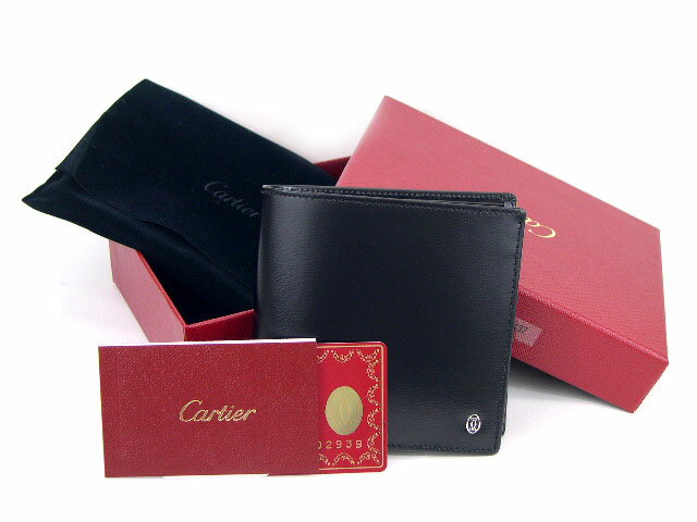 Cartier カルティエパシャラインL3000137二つ折り小銭入れ付き財布カラー：ブラック