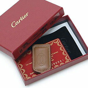 【並行輸入品】 カルティエ Cartier マネークリップ メンズ レザー 札ばさみ T1220702 ブラウン