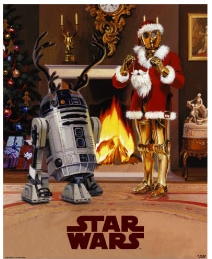 スターウォーズ　(クリスマスバージョン C3PO R2D2）　ミニ ポスター￥3800以上のお買い上げで送料無料