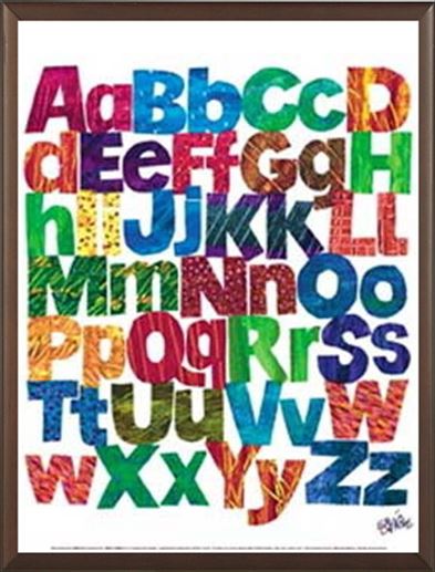 エリック・カール (Eric Carle)　はらぺこあおむし　ポスター 木製フレームセット Alphabets！