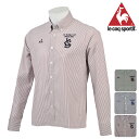 ルコック lecoq 秋冬モデル メンズ シャツ ポロシャツ【長袖シャツ系】【QG1049】【40%OFF】【秋冬モデル】le coq-ルコック- MENS(メンズ) ストライプ柄 長袖 ボタンダウン シャツ【16】【トップス】【ウエア】M,L,LLサイズ