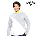 Callaway Apparel キャロウェイ アパレル メンズ 241-8260512 NEW 秋冬モデル ブロックドピラミッドクルーネックニット【18】 M L LL 3L サイズ ゴルフウェア