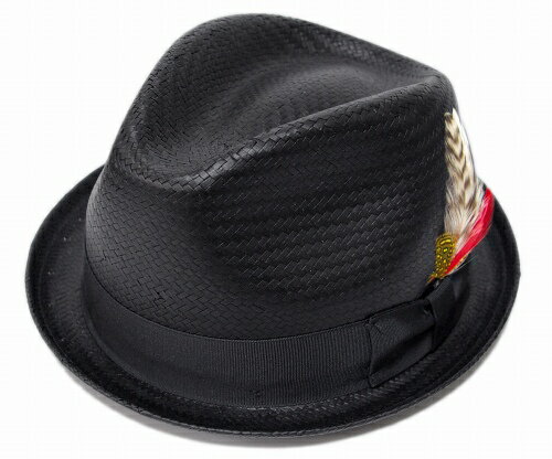 【送料無料】New York Hat#2158 MY MAN SAL ニューヨークハット マイマンサル , ブラック　[ストローハット　麦わら帽子　中折れハット　ハット　XXLサイズ　大きいサイズ　]