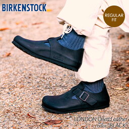 BIRKENSTOCK LONDON Oiled Leather ( REGULAR FIT ) BLACK <strong>ビルケンシュトック</strong> <strong>ロンドン</strong> レザー シューズ ( メンズ ベルト スリッポン ボストン boston 166541 )