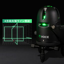 VOICE 5ライン グリーンレーザー墨出し器 <strong>Model-G5</strong> アプリからの遠隔操作 タッチスイッチ メーカー1年保証 アフターメンテナンスも充実 4方向大矩ライン照射モデル 墨出器 墨出し 墨だし器 墨出し機 墨だし機 レーザーレベル レーザー水平器