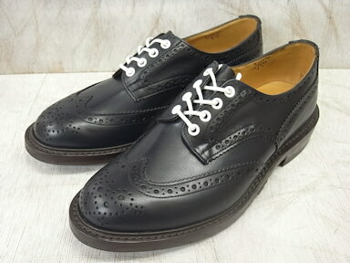 ☆店内セール開催中☆ Tricker's Brogue Shoes/m5633 "Bourton" Dainite Studded Sole Navy Blue Antique 【トリッカーズ ブローグシューズ "バートン" ダイナイトソール】