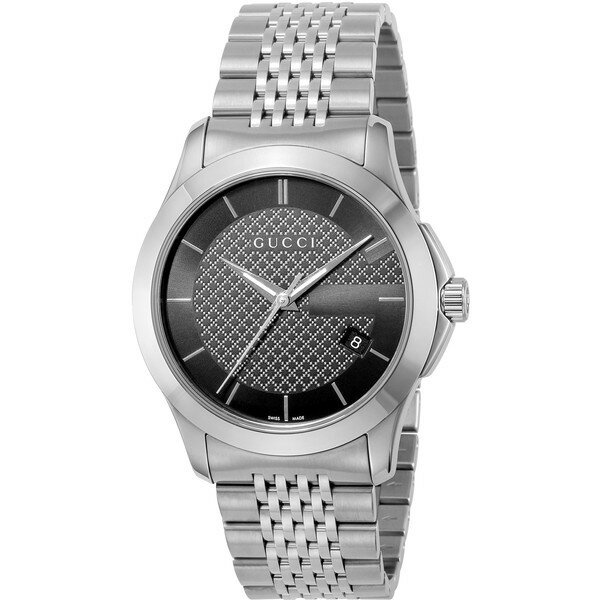 GUCCIグッチ YA126480 シルバー/ブラック [クォーツ腕時計 メンズウオッチ]