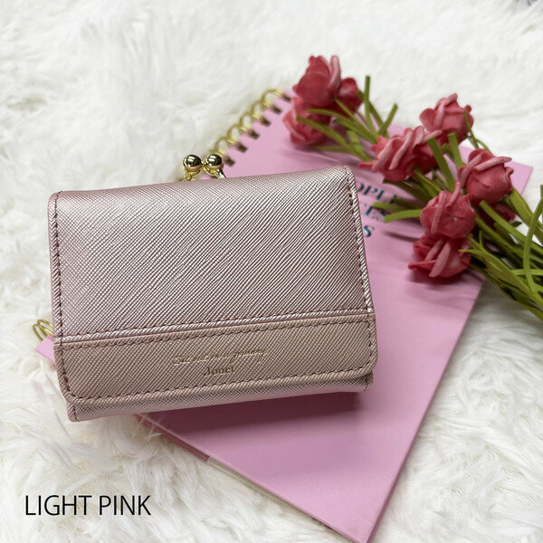 【エントリーでP5倍!20日20___00-27日1___59】 財布 JOUET <strong>ジョエット</strong> ラメ角シボ合皮がま口財布 ライトピンク レディース おしゃれ かわいい コンパクト シンプル 新生活 J7361LPK ビーム