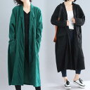 【クーポン利用で10%OFF!】コーデュロイジャケット ロングジャケット ライトアウター コーデュロイコート ポケット付き コールテン コート ロング レディース 上着 ゆったり 大きめ オーバーサイズ ビックシルエット 秋冬