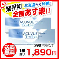 ワンデーアキュビュートゥルーアイ2箱セット（両眼1ヶ月分）使い捨てコンタクトレンズ 1日終日装用タイプ（30枚入）楽天最安値挑戦中！