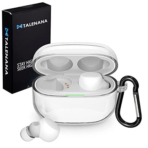 TALENANA for Sony LinkBuds S WF-LS900Nケース クリア 保護カバー TPU素材 防水 キズ防止 WF-LS900N保護ケース 装着充電可能 WF-LS900N ケース 落下防止 耐衝撃 全面保護 カラビナ付き WF-LS900N 対応 (クリア)