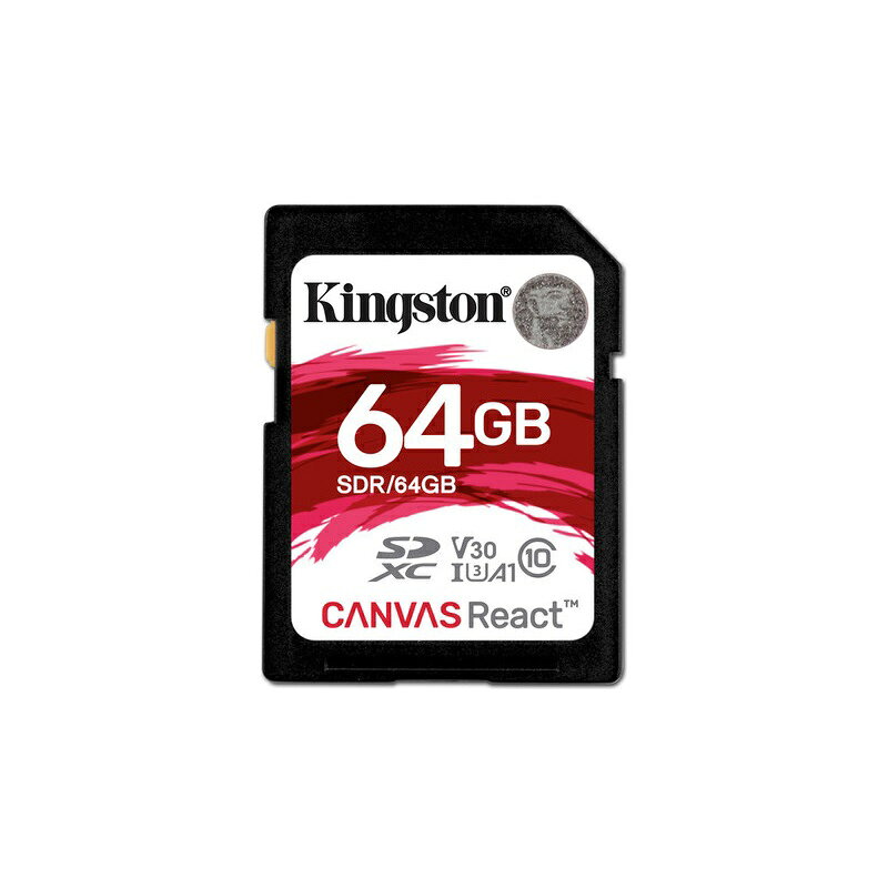 キングストン SDXCカード Canvas React UHS-I（U3） A1規格対応 64GB SDR/64GB