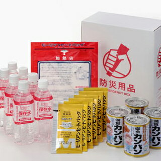 保存水・非常食セット 5年保存水500ml×8 カンパン×4 食品加熱袋・発熱剤×6 企業…...:pro-bousai:10000010