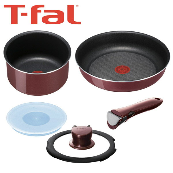 【ギフト】【送料無料】ティファール(T-FAL) インジニオ ガーネット ローヌセット【フライパン・鍋セット】