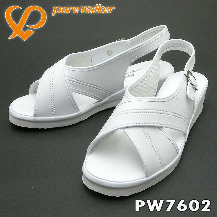 purewalker(ピュアウォーカー)ナースシューズPW7602ホワイト靴幅:Eから2E…...:proshooter:10010879