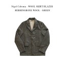 Nigel Cabourn - WOOL SKIRT BLAZER HERRINGBONE WOOL - GREEN  K iCWFP[{ E[XJ[guU[w{[ O[