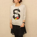ROSE BUD(ローズバッド) JOY RICH(ジョイリッチ) ディズニーコラボ ROCK STAR MICKEY CREW C/N カットソー #091778