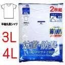 メンズ半袖シャツ 2枚組 抗菌防臭 大きいサイズ 3L 4L 5L 半袖丸首シャツ 綿100% 下着 Tシャツ インナー 紳士下着 シャツ 下着 紳士用下着 男性用下着 肌着 通勤 通学 旅行 出張 メール便発送可能 4391572-920-23055