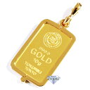純金 インゴット 徳力本店 10g k24 シルバー925 脱着可能枠付き ペンダント トップ 金