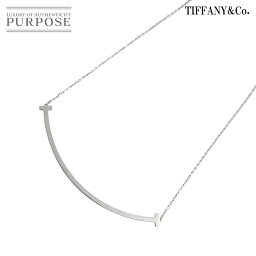 【新品同様】 <strong>ティファニー</strong> TIFFANY&Co. T スマイル ネックレス 46cm エクストラ <strong>ラージ</strong> K18 WG ホワイトゴールド 750 T Smile Necklace【中古】