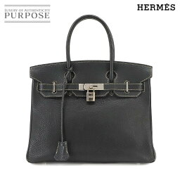 【新品同様】 <strong>エルメス</strong> HERMES <strong>バーキン30</strong> ハンド バッグ トゴ ブラック系 □H刻印 シルバー 金具 Birkin 30 【中古】