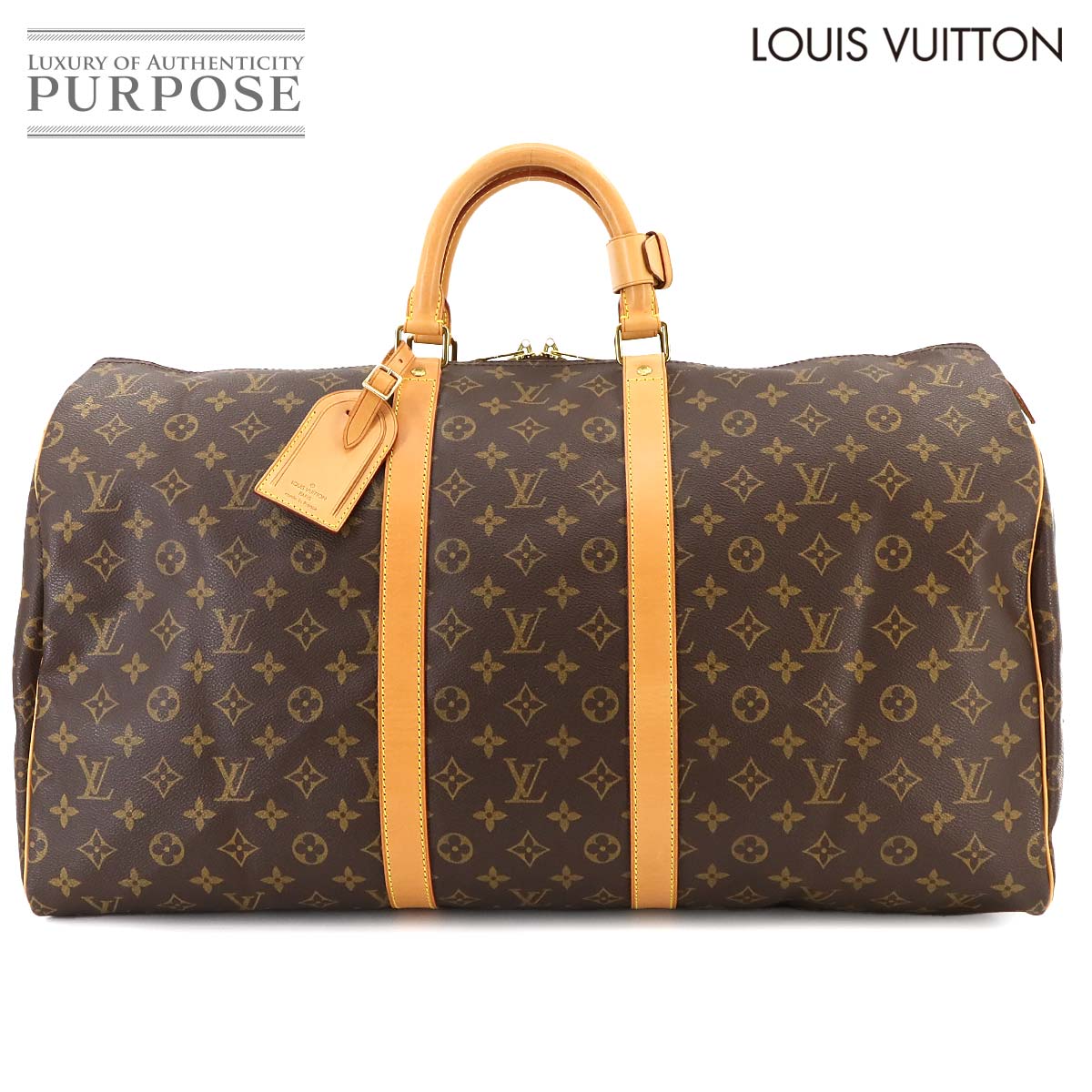 ルイ ヴィトン LOUIS VUITTON モノグラム キーポル 55 ボストン バッグ ブラウン M41424 ゴールド 金具 Keepall 55 【中古】