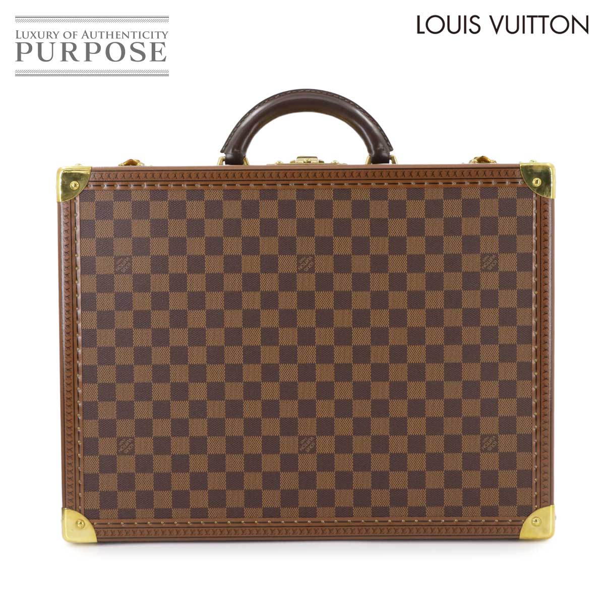 【新品同様】 ルイ ヴィトン LOUIS VUITTON ダミエ コトヴィル 45 トランク ケース ビジネス バッグ エベヌ N21341 100周年記念限定品 ヴィンテージ Cotoville 【中古】