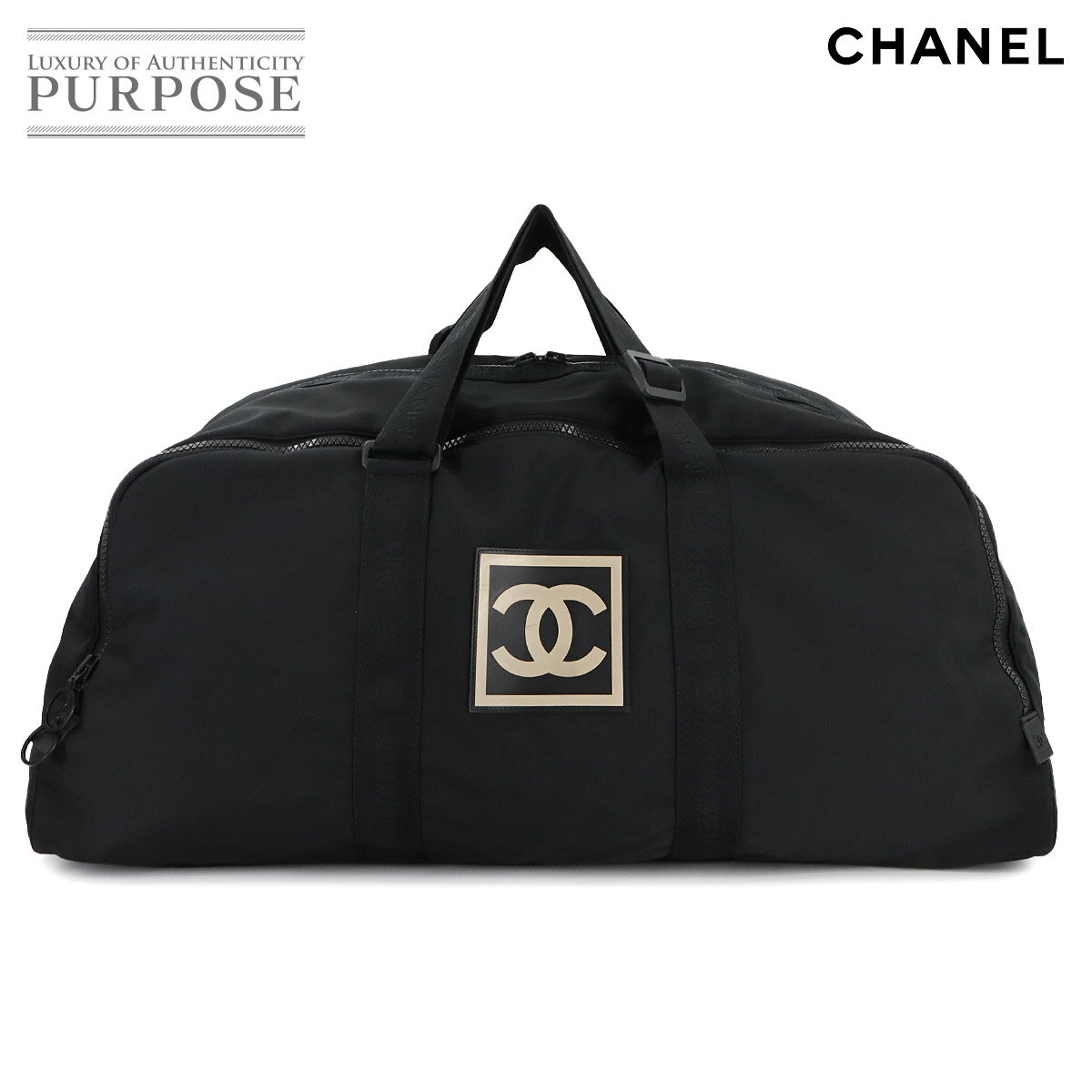 【新品同様】 シャネル CHANEL スポーツライン ボストン バッグ ナイロン ブラック A19977 ヴィンテージ Boston Bag 【中古】