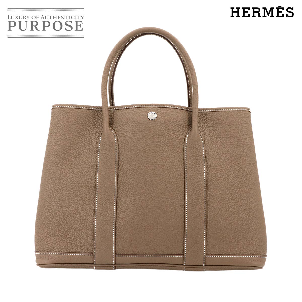【未使用 展示品】 エルメス HERMES ガーデンパーティ 36 PM トート バッグ ネゴンダ エトゥープ Y刻印 シルバー 金具 Garden Party PM 【中古】