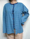夏のシンプルジャケットはフリンジが個性的・ブルー 【YDKG-ms】やせて見える30代、40代、50代、60代、70代のための個性派シニアファッション