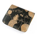 小さいふ。コンチャ アートシリーズ YOSHIDAKE 「猫と果実 ブラック」ミニ財布 小さい財布 日本製 本革 財布 二つ折り財布 コンパクト ユニセックス