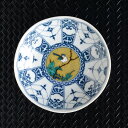 4号皿 染付瓔珞紋時代絵 吉田屋 SH-01【九谷焼 和食器 おしゃれ 日本製 磁器 和モダン MADE IN JAPAN 皿 中皿 丸皿】