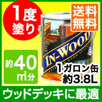 インウッド 浸透性 木材保護塗料 1ガロン缶(3.8L入)◆通販でしか入手できない話題沸騰のインウッド◆安全性・防虫防腐性・耐久性のバランスが人気なペンキ(浸透性塗料)です。