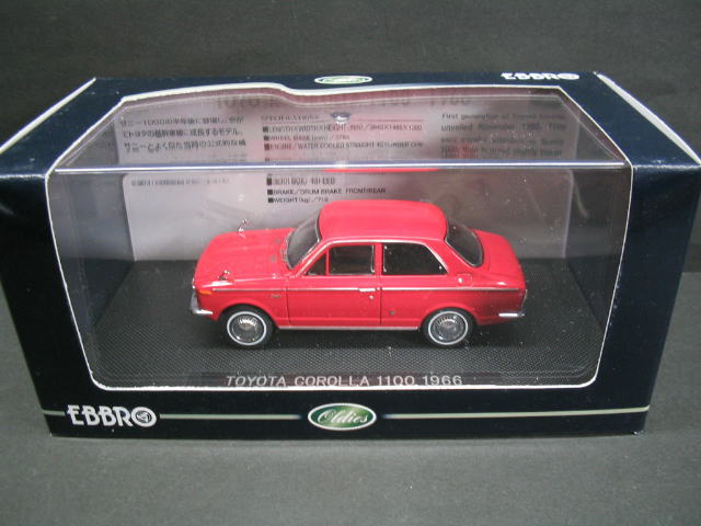 1/43scale エブロ EBBRO TOYOTA COROLLA 1100 1966 RED トヨタ カローラ定価の25%OFF