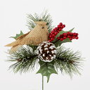 《 クリスマス 造花 》◆とりよせ品◆花びし クリスマスバードピック レッドピック 造花 もみの木 葉っぱ オーナメント クリスマス クリスマスリース インテリア 雑貨 ディスプレイ デコレーション パーツ