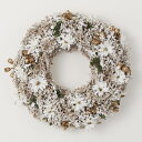 《 クリスマス リース 》◆とりよせ品◆花びし ジーヴルリース(L) ホワイト造花 クリスマスリース