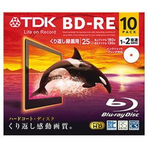 TDK 録画用BD−RE書換え型（1−2倍速）　25GB　10枚　インクジェットプリンター対応 BEV25PWA10A